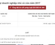 Luật Hỗ trợ doanh nghiệp nhỏ và vừa năm 2017 Luật Hỗ trợ doanh nghiệp nhỏ và vừa năm 2017